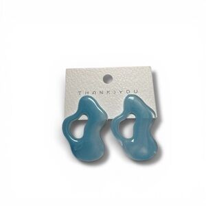 Green enamel square stud earrings